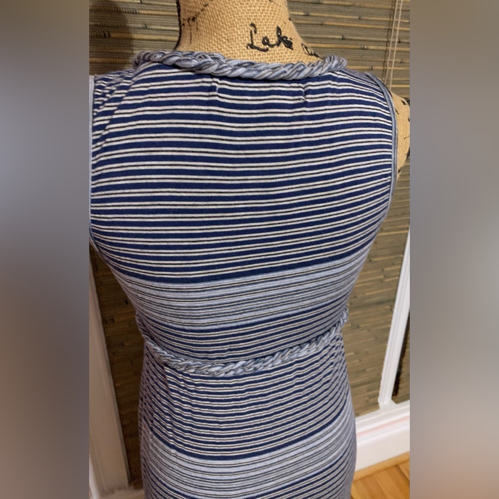 Max Studio Blue and White Striped V Neck Sleeveless Maxi dress Size S NWOT - Picture 3 of 12